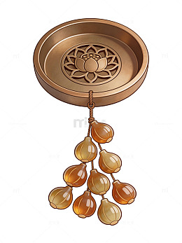 金色莲花香炉挂饰51