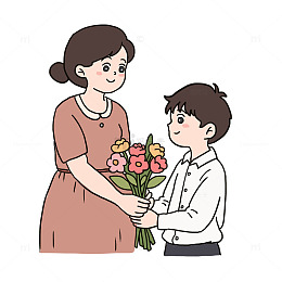 母亲节送花花束免抠元素