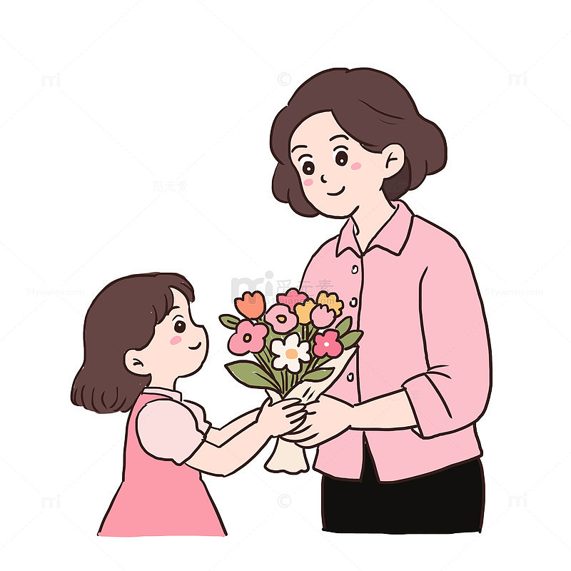 母亲节节日送花免抠元素