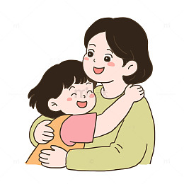 母亲节女儿拥抱妈妈免抠元素
