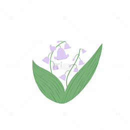 风铃花春天花卉元素手绘