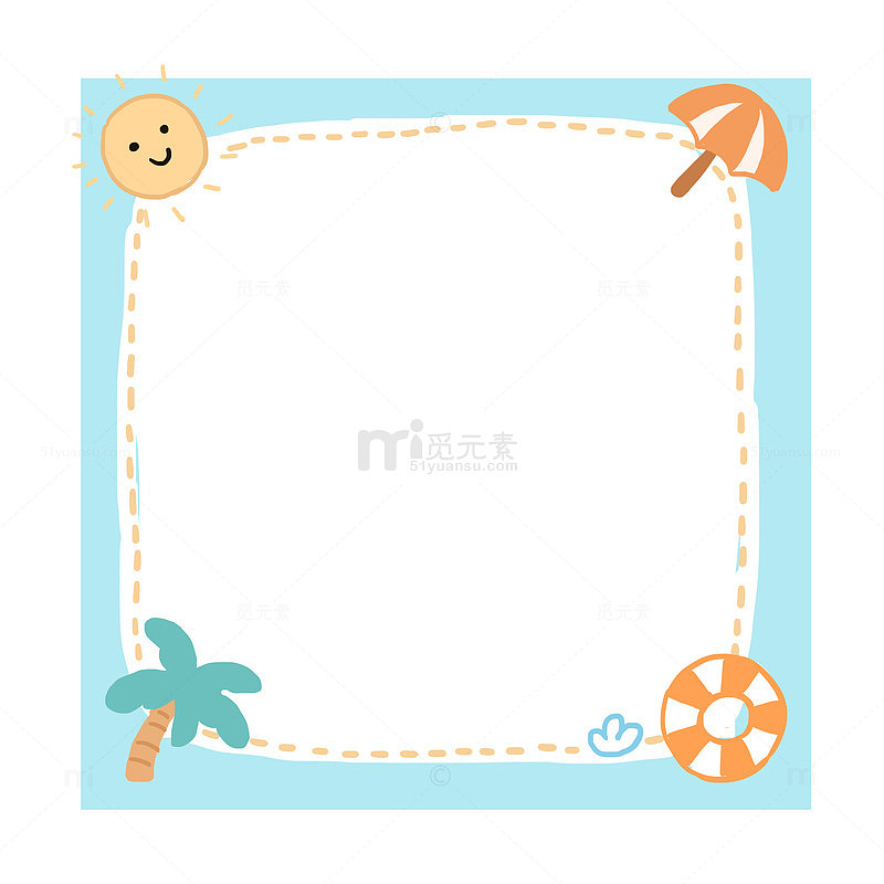 夏天装饰边框卡通元素