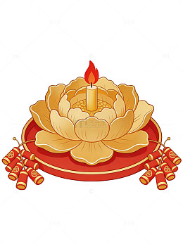金色莲花烛台烟花78