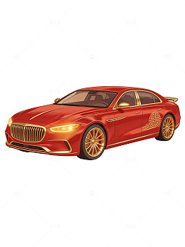 红色跑车插画71