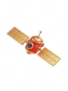 红色卡通卫星图标36