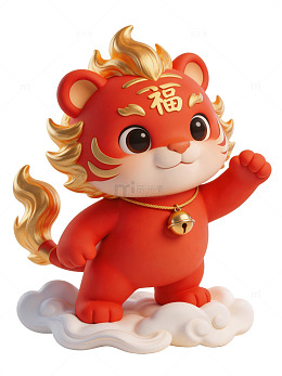 红色卡通老虎摆件71