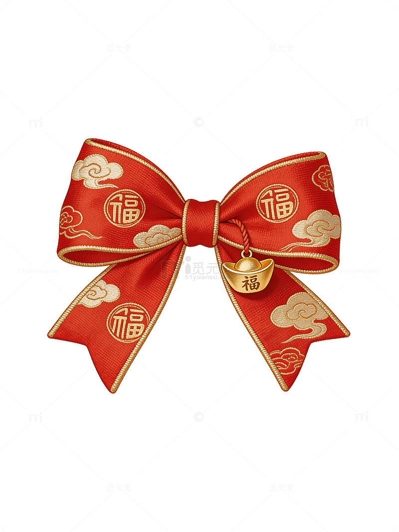红色福字祥云蝴蝶结32