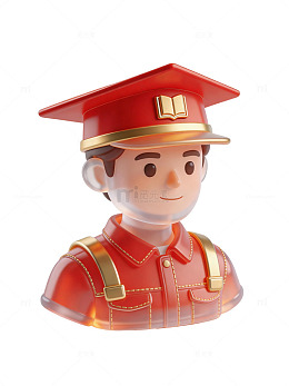 红色制服卡通人物06