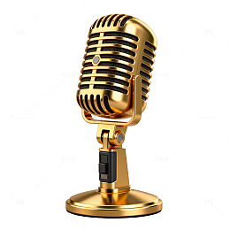 复古金色话筒图片