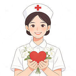 卡通护士爱心插画
