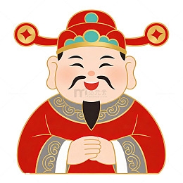 新中式国风卡通扁平人物元素