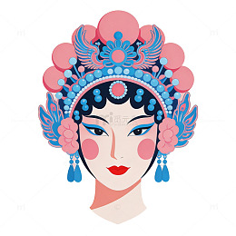 京剧头饰插画设计元素