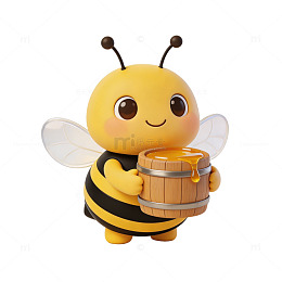 卡通蜜蜂蜂蜜桶玩具设计