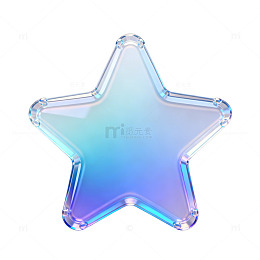 彩虹星形玻璃装饰设计元素