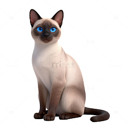 卡通暹罗猫坐姿图