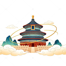 古风中国式建筑插画