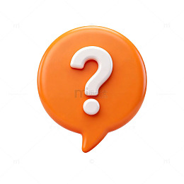 橙色问号和气泡设计元素