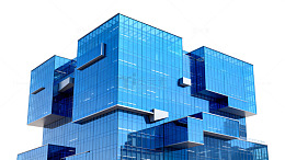 蓝色玻璃建筑现代设计