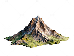 三维山景地形模型图
