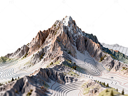 三维山峰地形模型