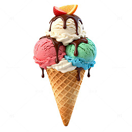 冰淇淋甜筒美食
