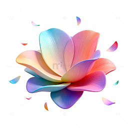 绚丽多彩抽象花朵艺术插画