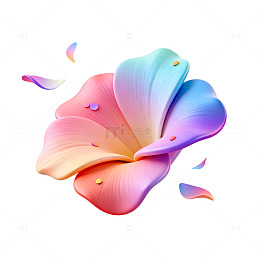 多彩花瓣艺术插画