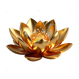 金色莲花装饰艺术元素