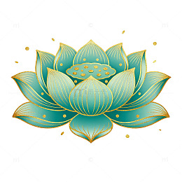 莲花图案金色装饰艺术插画