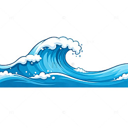 卡通海浪图案插画设计素材