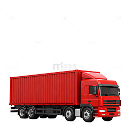红色卡车模型矢量图