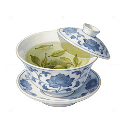 青花瓷茶杯茶具图案