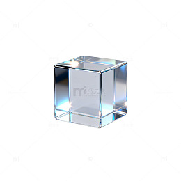 水晶立方体模型3D渲染图