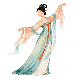 古风舞动画人物插画