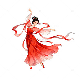 古风舞女飘逸插画