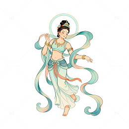 古风仙女飞天艺术插画