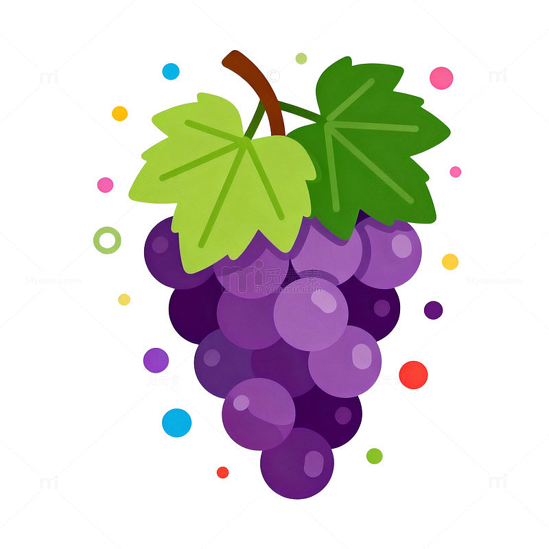 卡通风葡萄插画设计元素