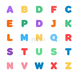 彩色字母表平面设计素材