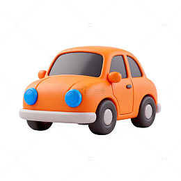 卡通风格小汽车玩具图标设计素材