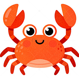 卡通螃蟹插画设计素材