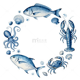 海洋动物图案设计元素