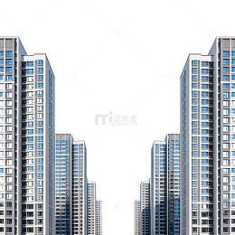 现代都市高楼插画
