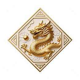 金色中国龙装饰图案设计素材