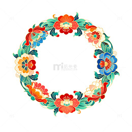 花卉纹饰花环图案设计