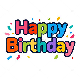 彩字生日祝福海报设计素材