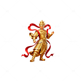 金色神话战士雕像