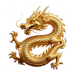 金色中国龙图案