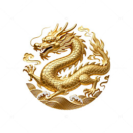 金龙图案金色浮雕艺术装饰