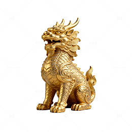 金色麒麟雕塑艺术品