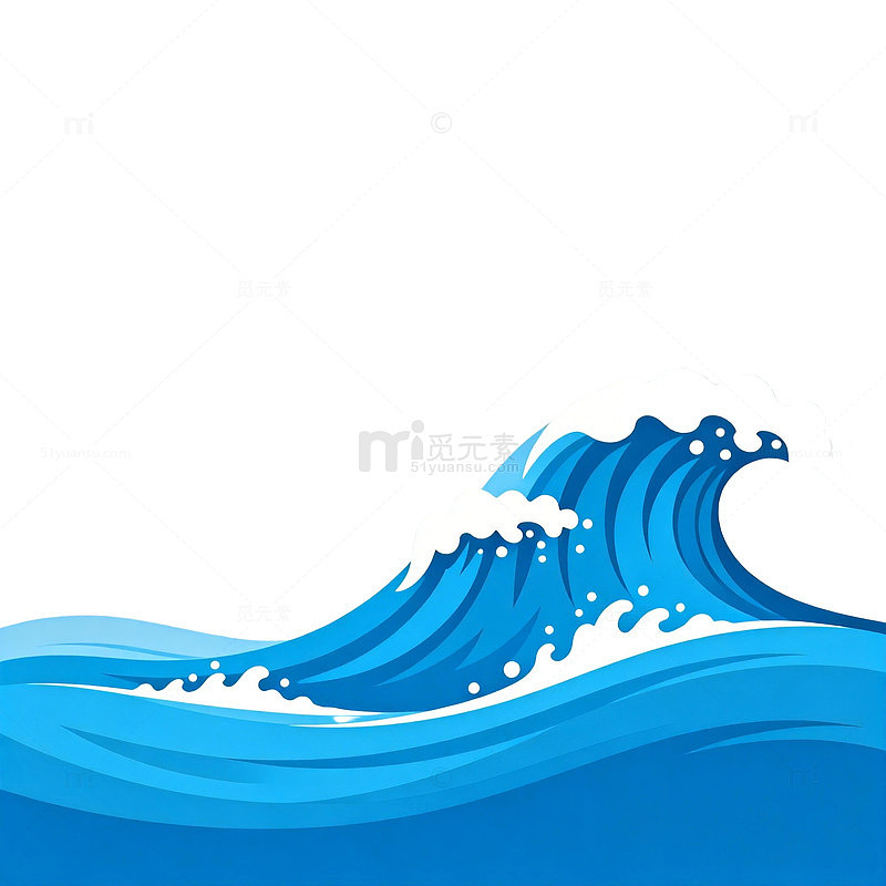 海洋波浪卡通设计元素